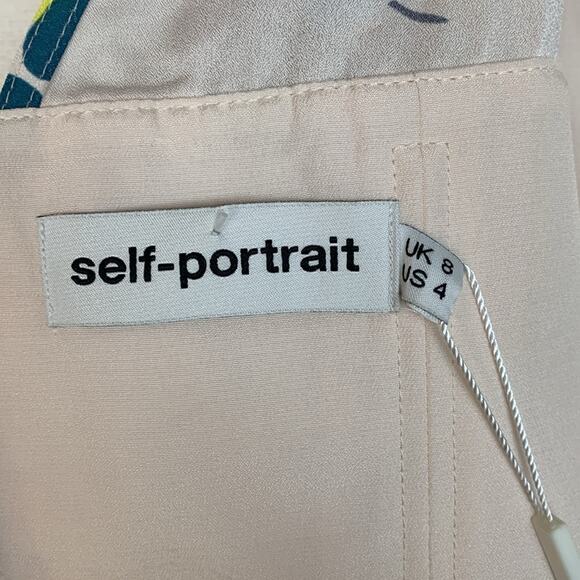 Self Portrait women's size 4 small asymmetrical pink floral top revolve new - Picture 3 of 15